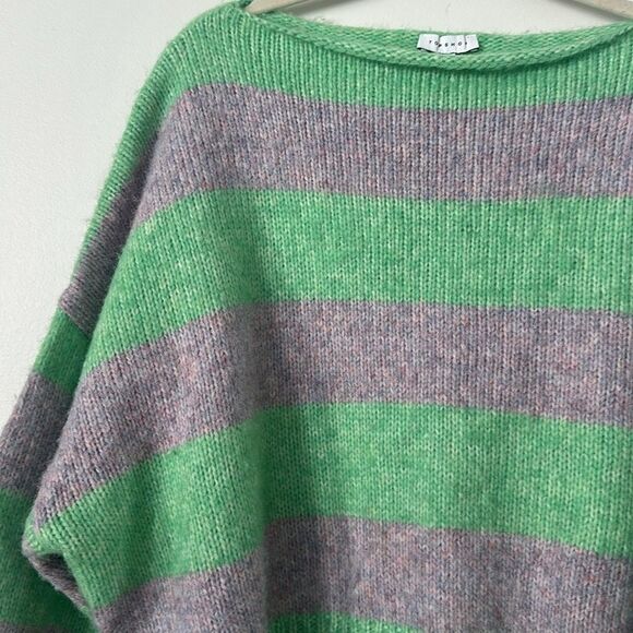 Nordstrom TopShop Cropped Oversized Striped Sweater 0-2 - Picture 3 of 8